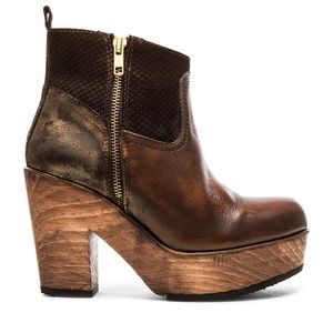 Platform leather booties